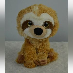 HugFun Sloth Plush Stuffed Animal Toy Tan Brown Cream Off White Hug Fun